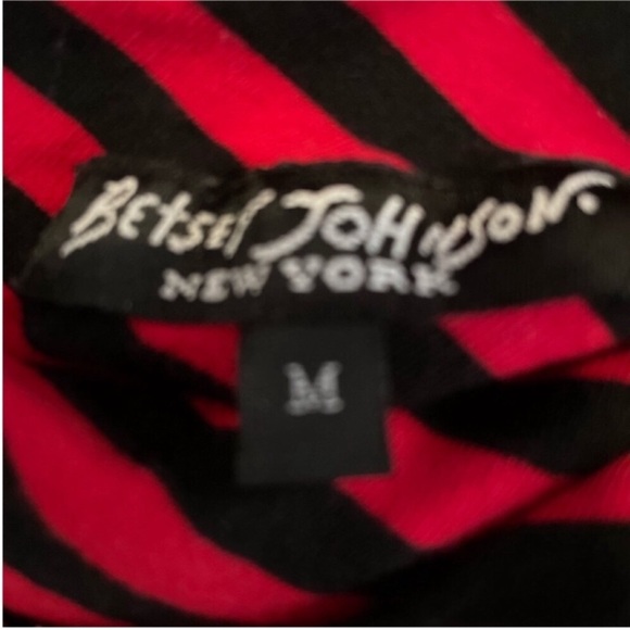 Betsey Johnson Red/Black Striped Tube Dress Size Medium Black Label Like New! - Picture 2 of 4